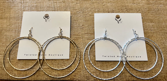 Double Ring Circle Earrings