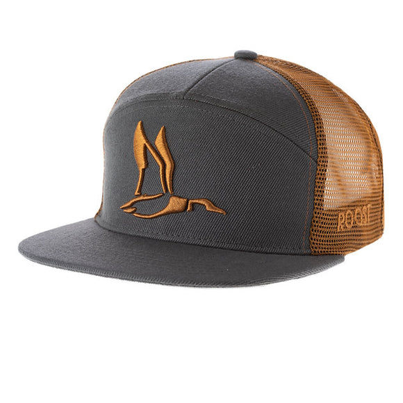 Roost Hi-Profile 3D Puff Duck Hat- Grey/Gold